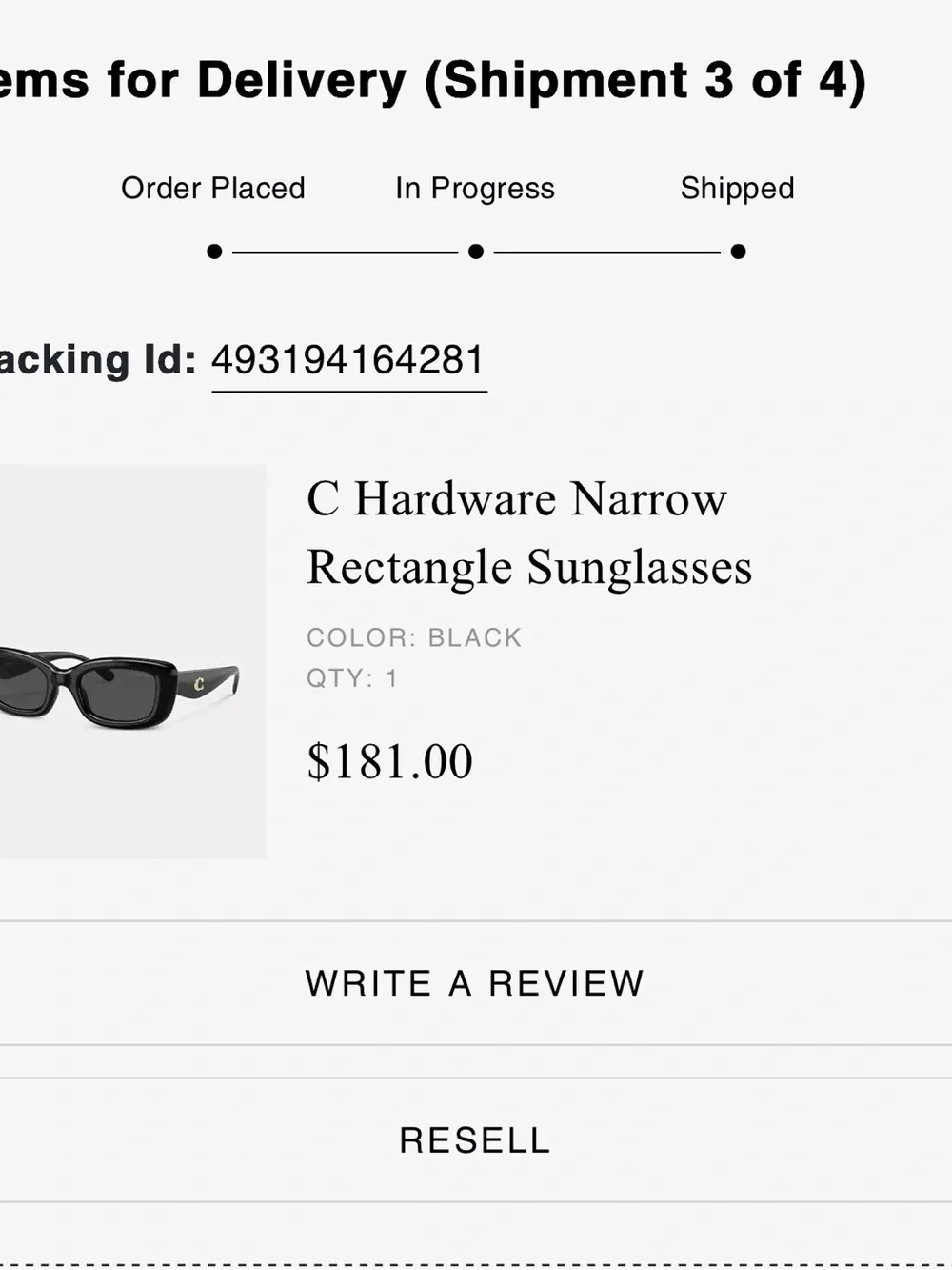 Coach Black sunglasses with Case